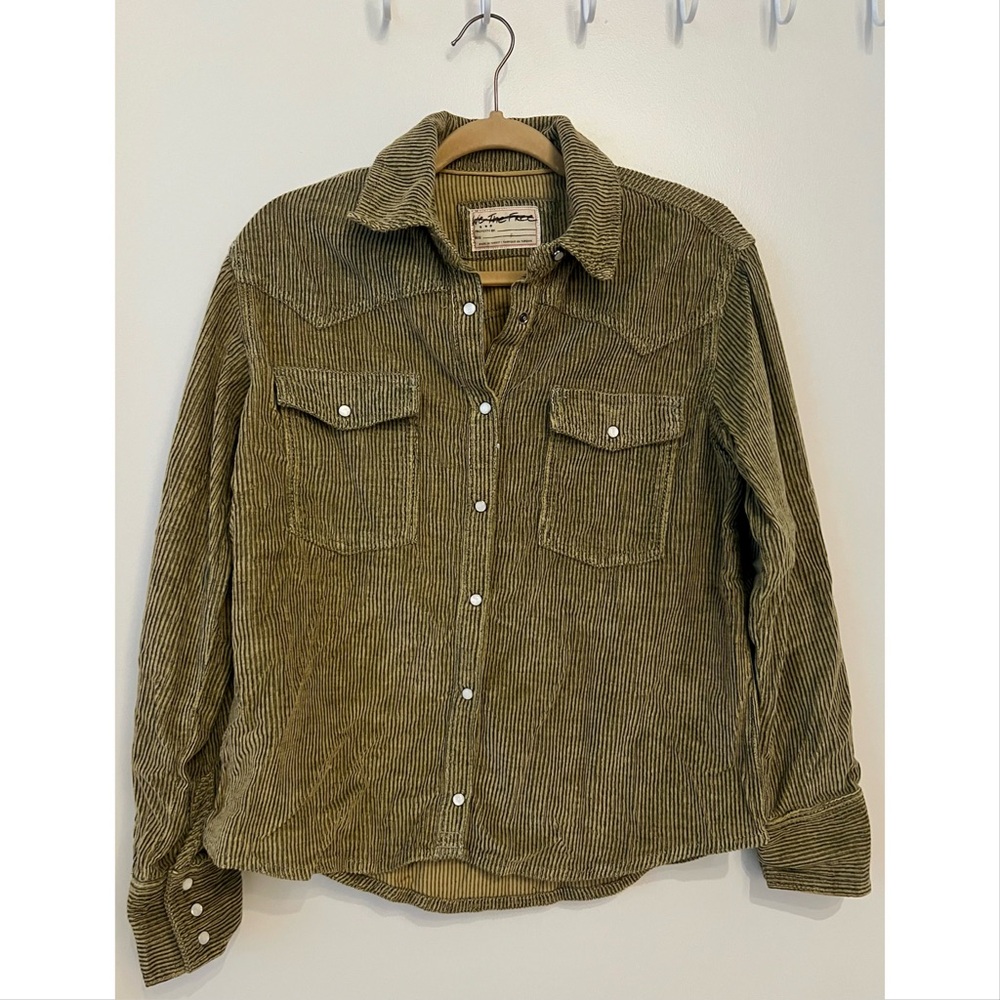 We The Free by Free People | Hideaway Corduroy Roscoe Bermuda Long Sleeve Shirt